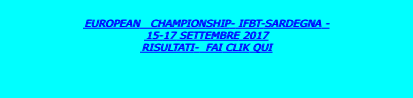  EUROPEAN   CHAMPIONSHIP- IFBT-SARDEGNA