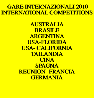   GARE INTERNAZIONALI 2010 INTERNATIONA